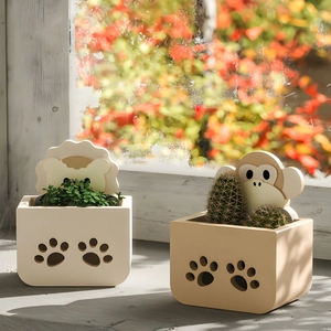 Cute animal hollow flower basket silicone molds for DIY resin and plaster desk ornaments