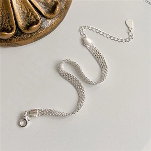 Elegantes mehrsträngiges Armband aus 925er Sterlingsilber mit Karabinerverschluss und S925-Stempel