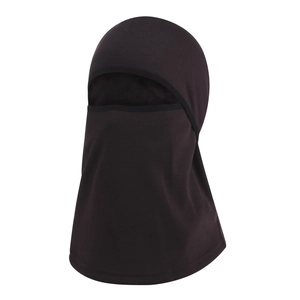 Black fleece-lined thermal balaclava for winter cycling and outdoor sports