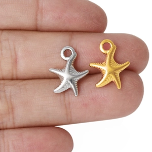 304 stainless steel starfish pendants in gold and silver finish for DIY jewelry