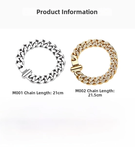Specifiche dettagliate delle dimensioni per bracciali cubani in acciaio al titanio