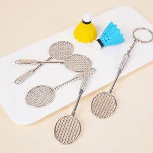 Mini Portachiavi Racchetta Da Badminton Realistico Metallo Sportivo Lega Pendente Ornamento Borsa