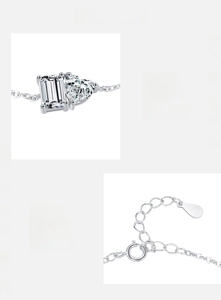 Detail of S925 sterling silver chain with 5A cubic zirconia and engraved S925 tag
