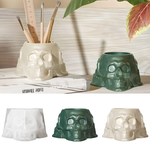 Totenkopf Aschenbecher Silikonform DIY Kristall Epoxidharz 3D Design Gotisch Schreibtisch Aufbewahrung Dekoration