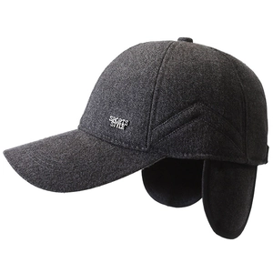 Casquette de baseball d'hiver pour hommes avec doublure polaire et cache-oreilles