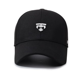 Casquette de baseball noire pour homme avec logo métallique et broderie latérale