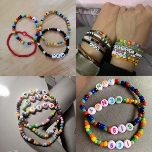 Colorful 4x7mm acrylic alphabet beads for DIY jewelry and personalized name bracelets
