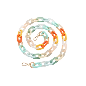 Colorful acrylic chain strap with gold metal buckles for DIY handbags in candy colors
