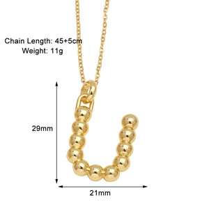 Detailed view of the gold-plated letter J pendant with dimensions 29mm x 21mm