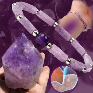 Natural Gemstone Beaded Bracelet Square Bar Stone Beads Plated Alloy Spacer Geometric Fashion Jewelry Unisex