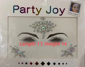 Luminous face crystal sticker set with iridescent rhinestones for party makeup festivals