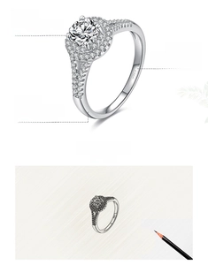 Detail of 925 sterling silver ring with 5A zircon inlay and mirror-polished finish