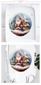 Christmas crystal ball wall decals with Santa Claus and snowflakes on a bathroom mirror