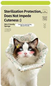 Adjustable skin-friendly sponge pet Elizabethan collar for cat post-surgery recovery
