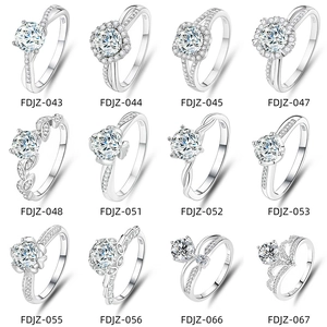 Collection of 12 elegant S925 sterling silver rings featuring brilliant moissanite stones