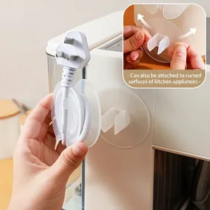 Organizador adhesivo de cables para electrodomésticos en superficies curvas con ganchos