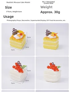 Makro-Detail von künstlichem Mousse-Kuchen mit Textur und realistischer Dekoration