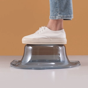Strong translucent dark gray sitz bath basin for pregnancy shown in durability test