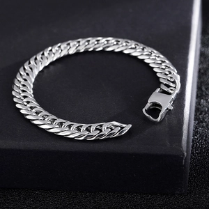 Bracelet À Maillons Gourmette En Acier Inoxydable Poli Bijoux De Mode Style Hip Hop Punk Pour Hommes