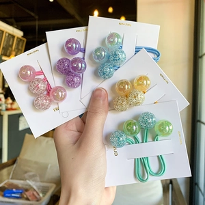 Kinder Haargummis Acryl Magische Perlen Haarginge Süße Haaraccessoires Für Mädchen Tägliches Styling Elastisches Haarband