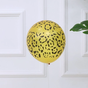 12-inch yellow leopard print latex balloon for jungle animal themed party decorations
