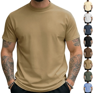 Men's Short Sleeve T-Shirt 100% Polyester Quick-Dry Moisture-Wicking Solid Color Round Neck Slim Fit Casual Tee