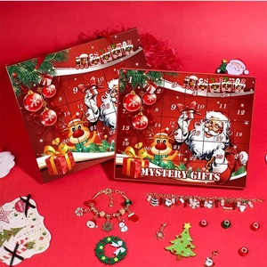 Christmas advent calendar blind box with DIY charm bracelet and jewelry accessories