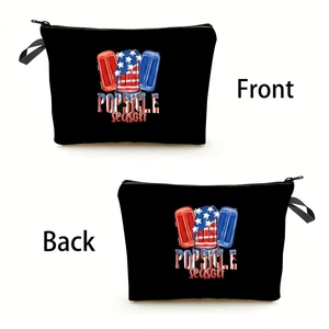 Kosmetiktasche aus Leinen mit amerikanischem Eis-Druck und POPSICLE season Text