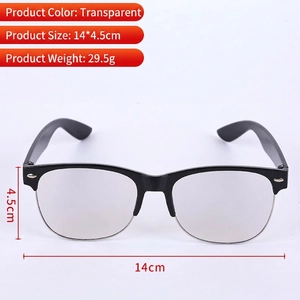 Classic semi-rimless matte black glasses frame with silver metal trim and clear lenses