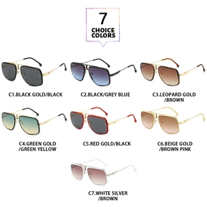 Classic double-bridge sunglasses shown in seven trendy color variants on white background