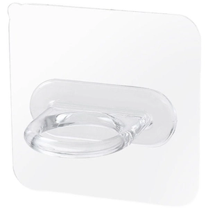 Transparent self-adhesive wall hook bracket for bathroom curtain rods and shower gel bottles