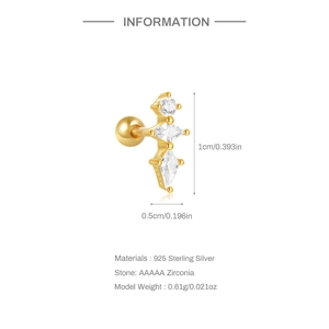 Detailed dimensions and S925 sterling silver material specs for evil eye stud earring