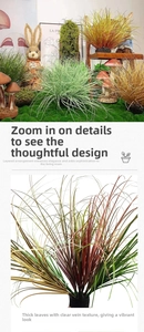 Detailed macro view showing the thick leaf texture and realistic veins of the artificial grass