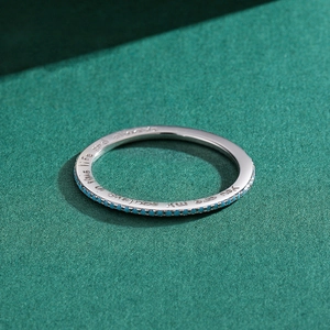 S925 silver turquoise ring with You Are My Soulmate engraving on dark green background