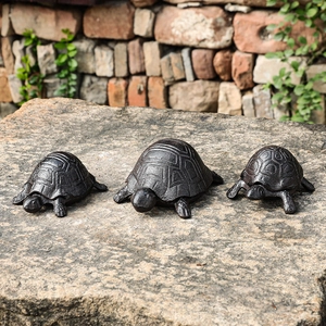 Vintage cast iron turtle storage box ornaments for entryway decor and key storage