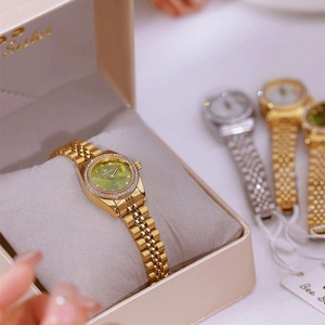 BS Bee Sister Luxury Women Quartz Watch Alloy Stainless Steel Rhinestone Square Dial Calendar Waterproof Fashion Wristwatch
