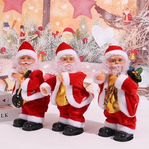Electric Twerking Santa Claus Ornament Musical Hip Shaking Santa Toy Christmas Desktop Decor Plastic Polyester Holiday
