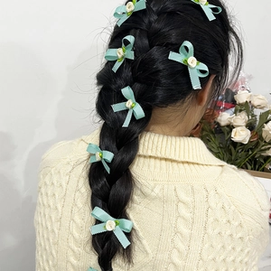 Barrettes à Nœud en Ruban Doux avec Fleurs pour Femmes Pinces Croco Faites à la Main Accessoires de Cheveux Esthétiques