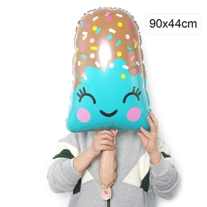 Giant ice cream cone foil balloon for birthday parties, size 90x44cm for kids' decoration