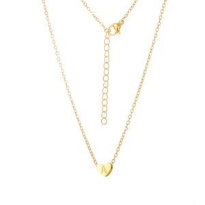 Collier Pendentif Lettre Initiale Coeur Acier Inoxydable Bijoux Alphabet Minimalistes Pour Femmes Hommes Ajustable