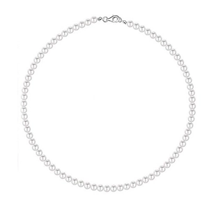 Classic white round ABS pearl necklace for men with a silver lobster clasp closure