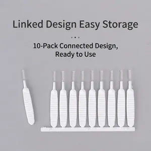10-piece pack of flexible shower head hole and faucet gap cleaning brushes with non-slip grips