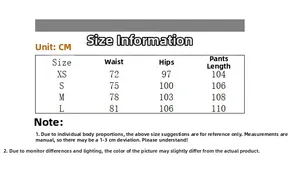 Size chart for wide straight-leg distressed denim jeans with waist and hip measurements