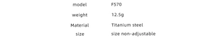 Detailed specifications for F570 titanium steel earrings weighing 12.5g in non-adjustable size