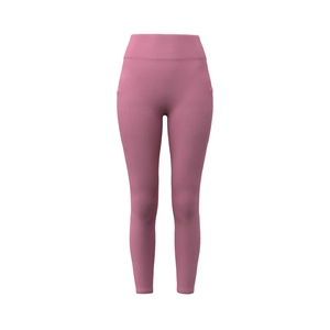 High-waisted dark pink yoga leggings with side pockets and slimming fit for gym workout