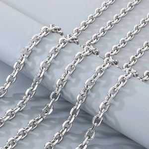 Macro shot of silver punk dragon scale metal chain with high polish finish