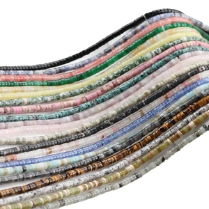 Handmade 2x4mm multi-color natural stone rondelle beads for DIY jewelry making