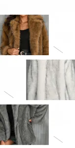 Detail showing plush faux fur collar and premium texture of the stylish women coat