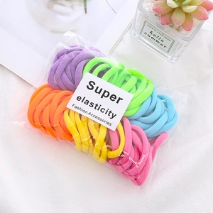 Multi-color high elasticity towel hair ties set in a transparent zipper packaging bag