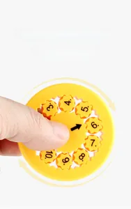 Detail view of math fidget spinner with high-precision bearings and yellow numeric gears